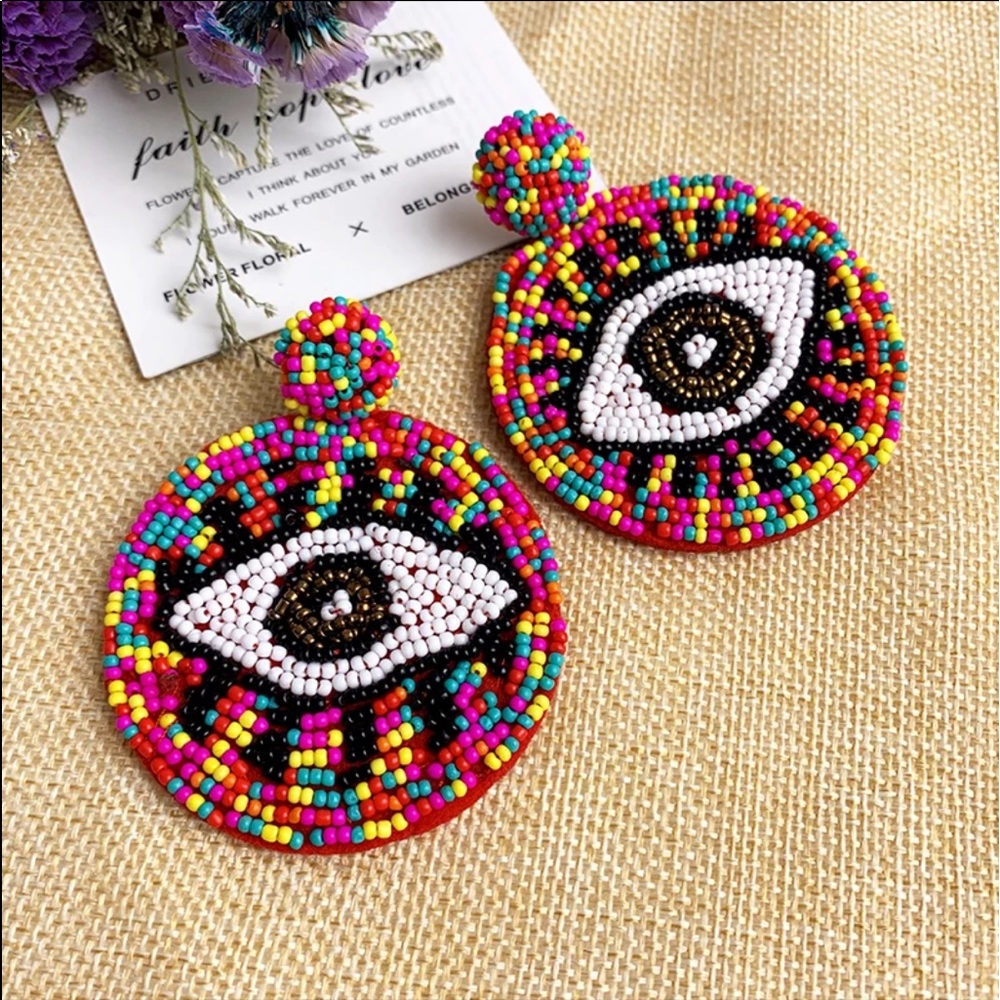 Bohemian Handmade Beads Tassel Drop Earrings!